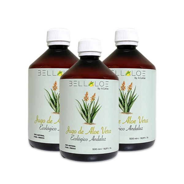 Pack Jugo de Aloe Vera - 3 Botellas de 500 ml 100% Natural